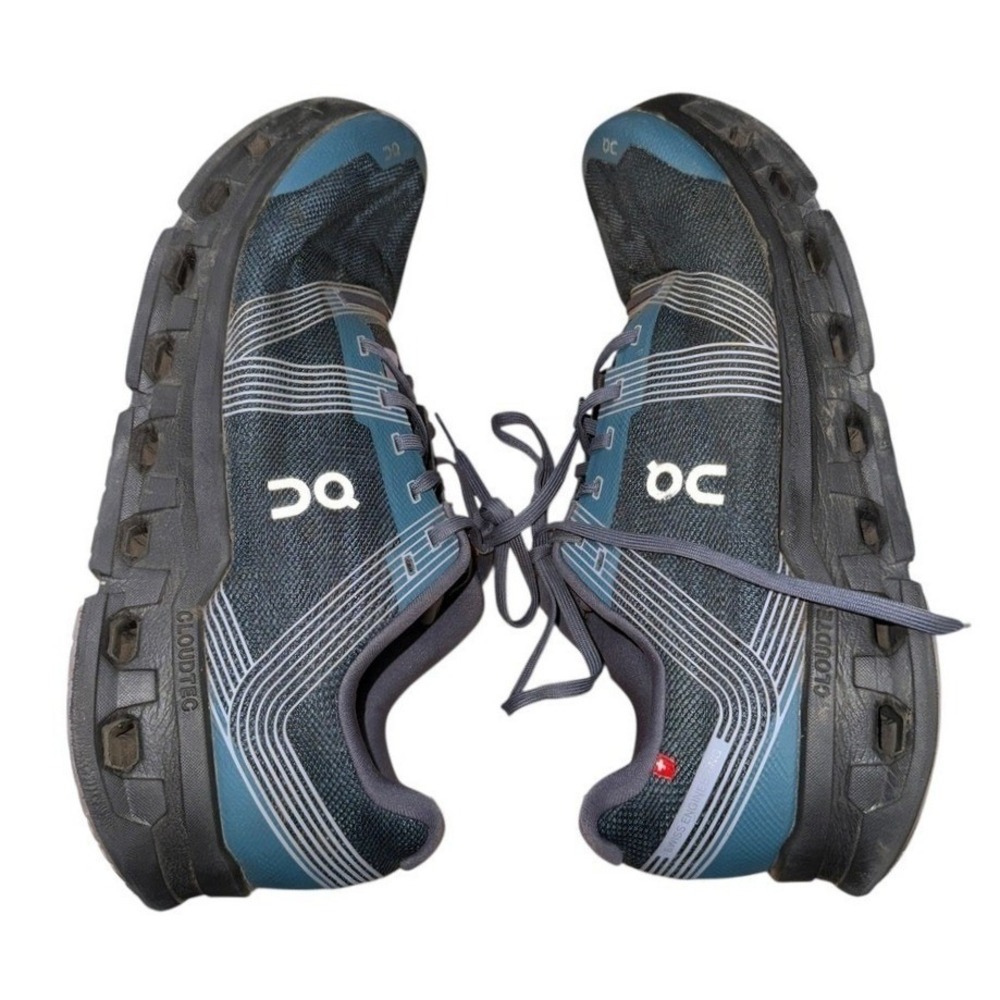 ON Running Cloudgo Mens 12 Pre-Owned *FLAWS Black‎ Shale Blur Running Sneakers
